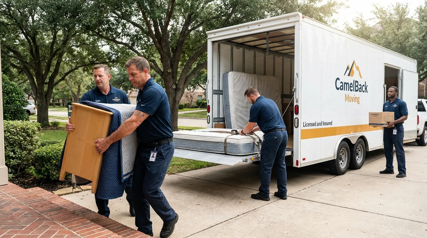 Crew loading residential truck for cross-state move from Alto, GA